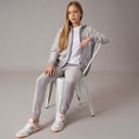 Juicy Couture Piger Velour Hjerte Logo Træningsdragt Sølv Sconce