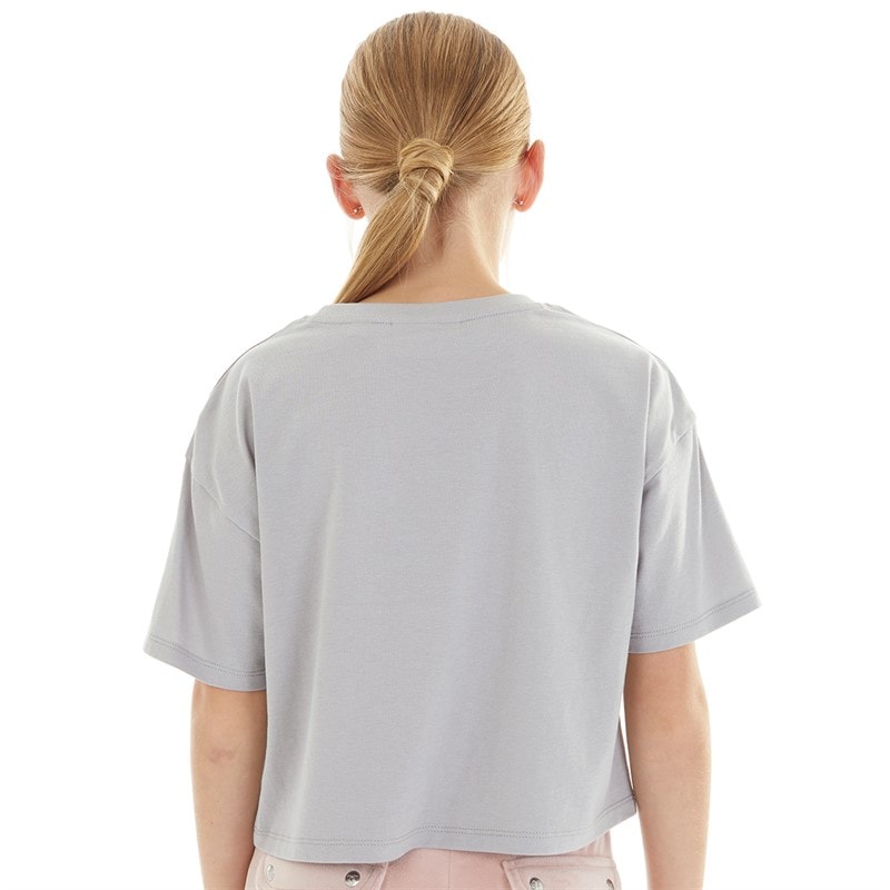 Juicy Couture Piger Tonal Boxy T-shirt Sølv Sconce - Billede 2