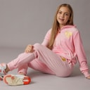 Juicy Couture Piger Velour Hjerte Logo Træningsdragt Mandelblomst