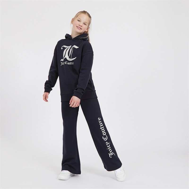 Juicy Couture Piger Overhead Hoodie og Wide Leg Joggers Tracksuit Set Natsky