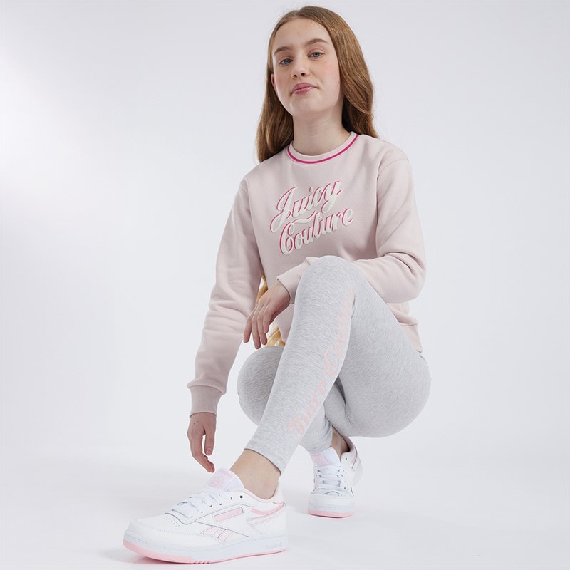 Juicy Couture Sæt med Sweatshirt og Leggings til Piger Jordbær Creme