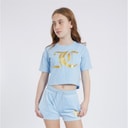Juicy Couture Piger Heart Boxy And Velour Sæt Blå