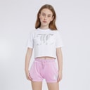 Juicy Couture Piger hjerte boxy t-shirt og velour shorts sæt Pink Lavender