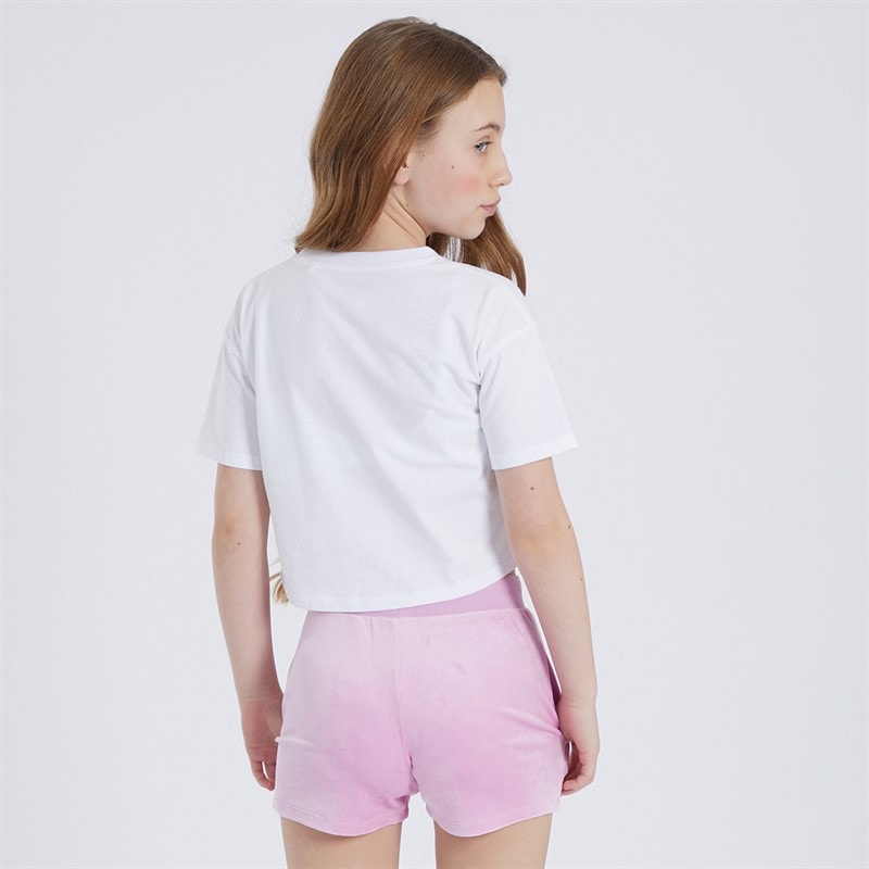 Juicy Couture Piger hjerte boxy t-shirt og velour shorts sæt Pink Lavender - Billede 2