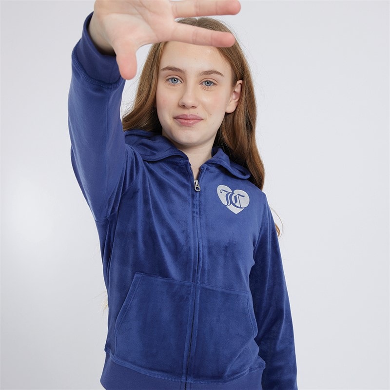 Juicy Couture Piger Velour Hættetrøjer Blå - Billede 1