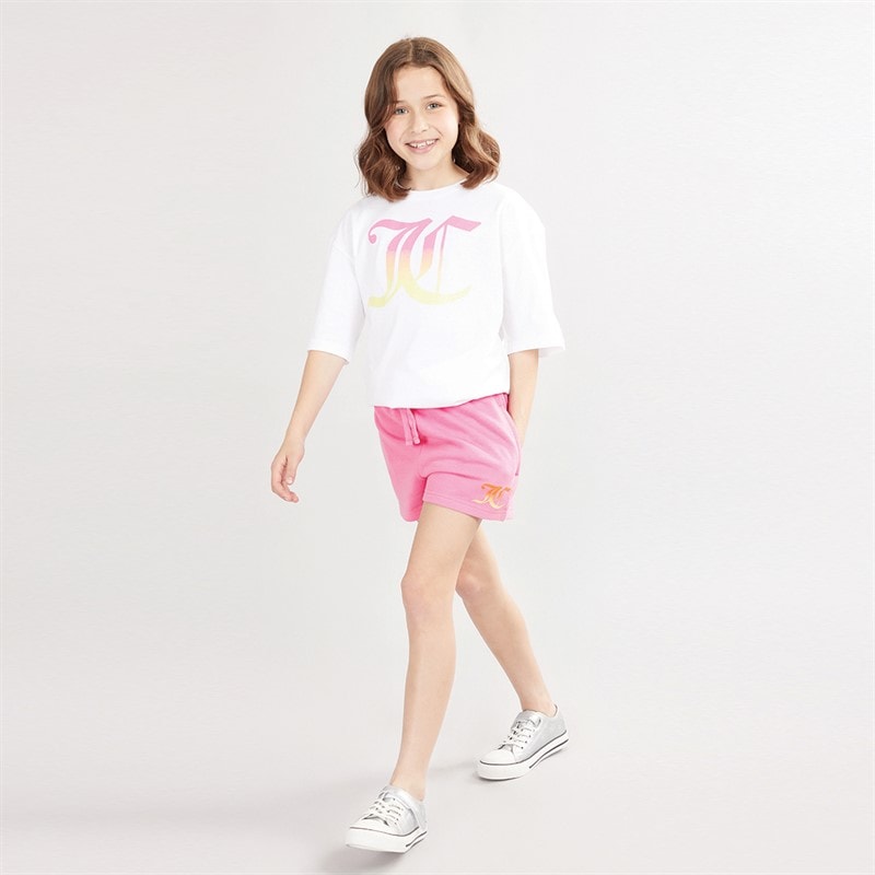 Juicy Couture PigeBørn oversized t-shirt og jersey shorts sæt Pink Cosmos - Billede 3