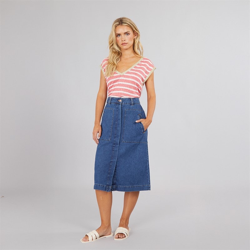 Jacqueline De Yong Dame Olivia Denim Nederdel Mørk Blå Denim - Billede 3