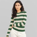 Jacqueline De Yong Dame blomme langærmet strik pullover Trekking Green