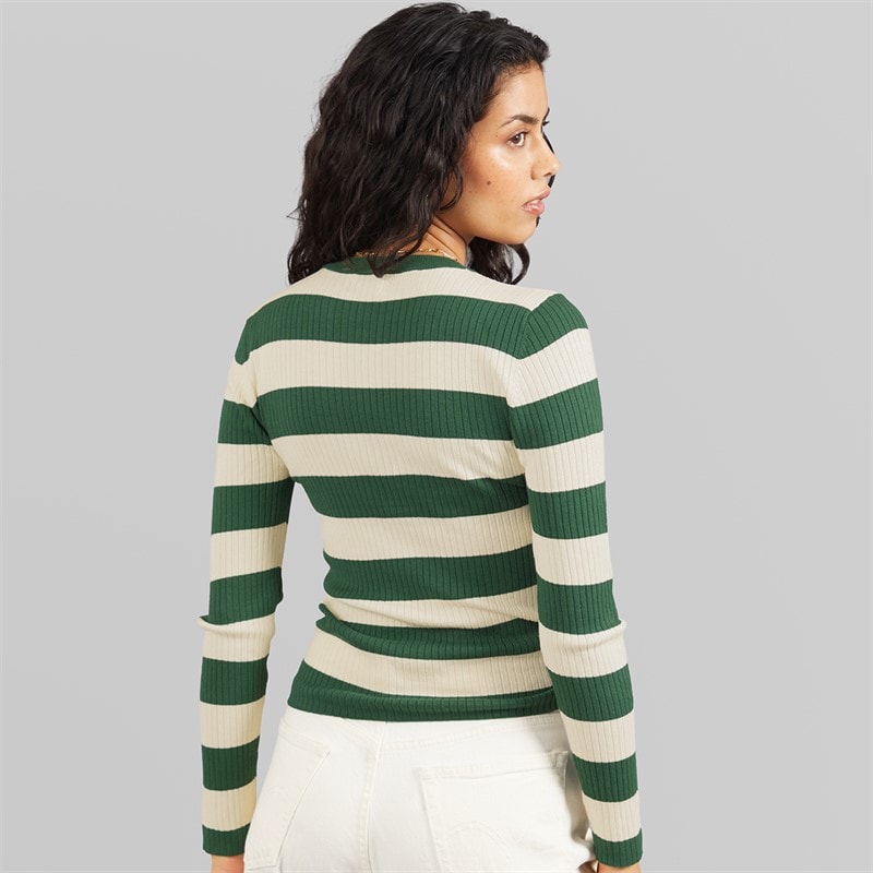 Jacqueline De Yong Dame blomme langærmet strik pullover Trekking Green - Billede 2