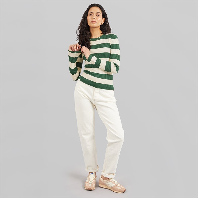Jacqueline De Yong Dame blomme langærmet strik pullover Trekking Green - Billede 4