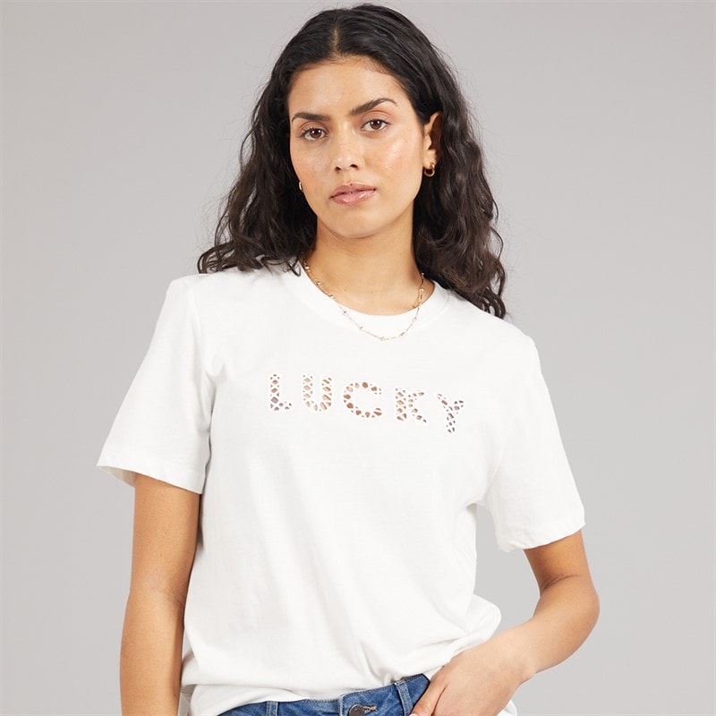 Jacqueline De Yong Dame Selma T-shirt Cloud Dancer - Billede 1