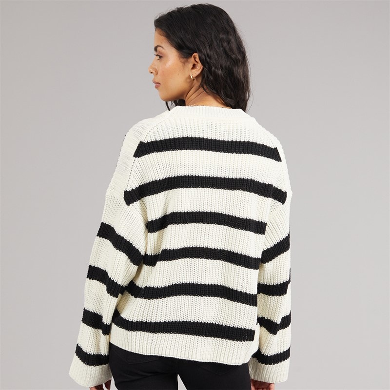 Jacqueline De Yong Dame Justy Stribet Sweater Eggnog - Billede 2