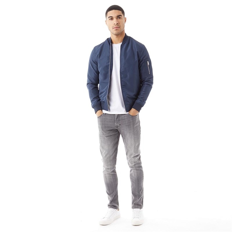 JACK & JONES Herre Mash Bomberjakke Blå Blazer - Billede 3