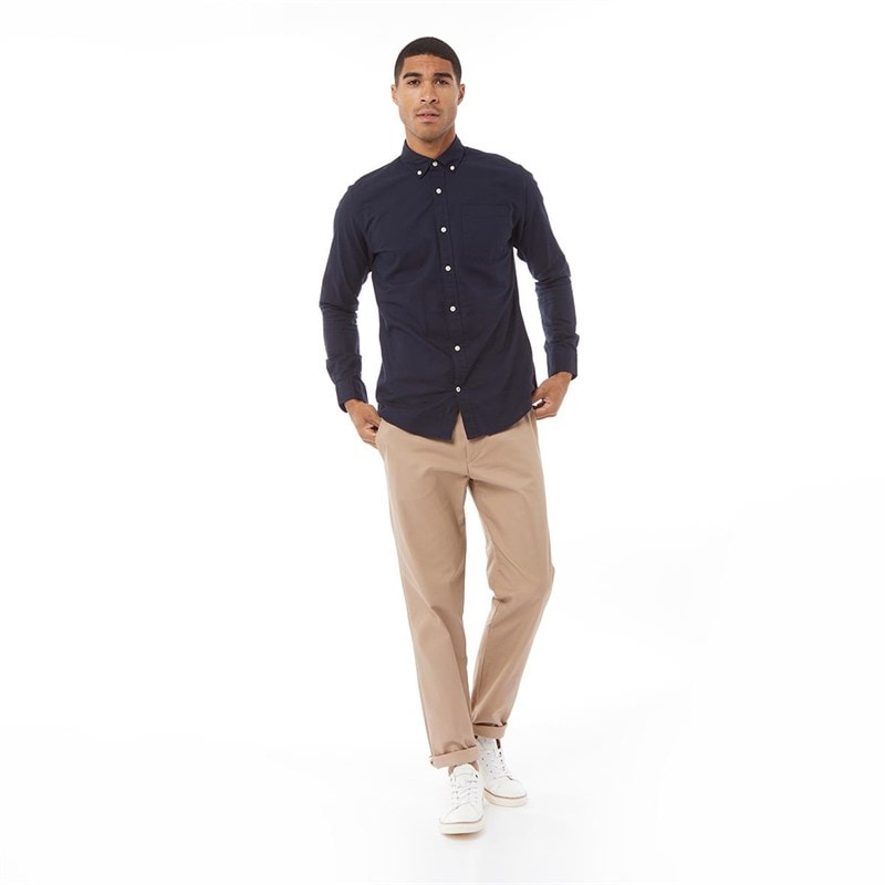 JACK & JONES Herre Oxford Langærmet shirts Marineblå - Billede 3
