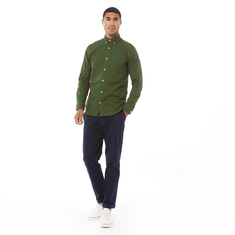 JACK & JONES Herre Oxford Langærmet shirts Mørk Grøn - Billede 3