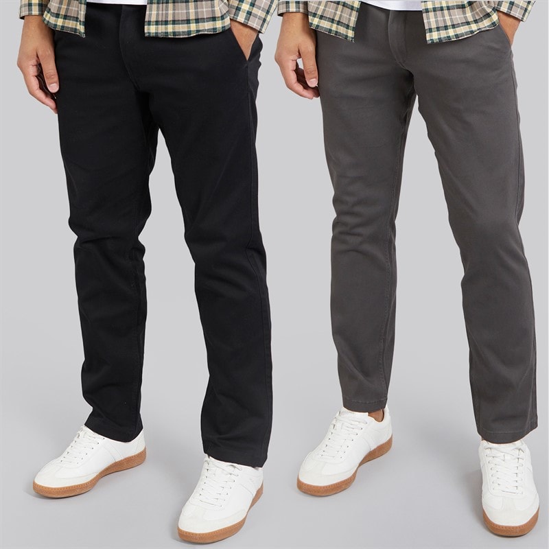 JACK & JONES Herre Bolton Dean AKM Chinoer To-pak Mørkegrå/Sort