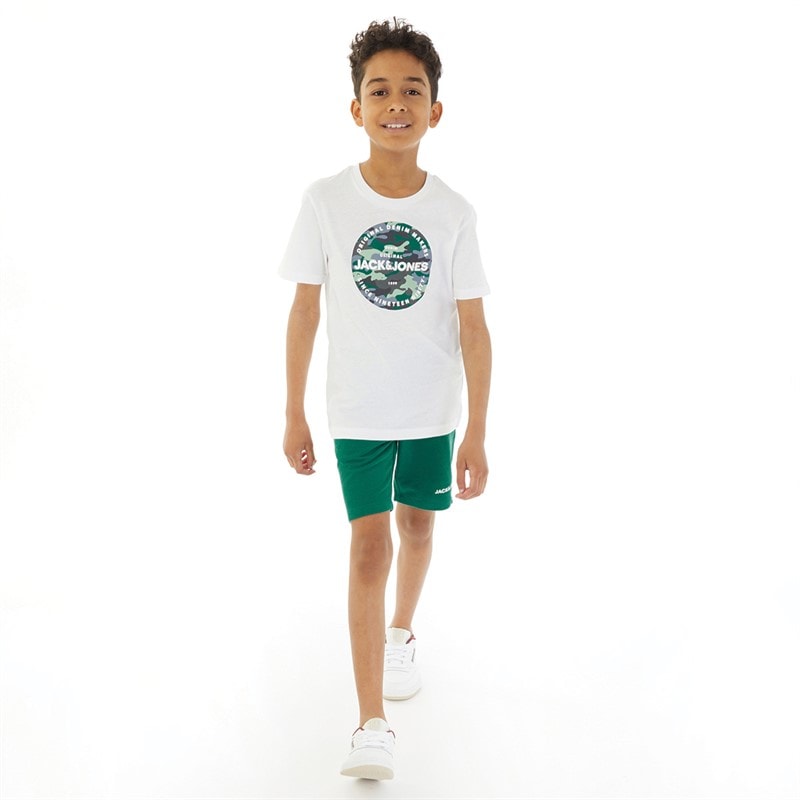 JACK & JONES Drenge Jjpete Camo T Shirt Og Shorts Sæt Storm - Billede 4