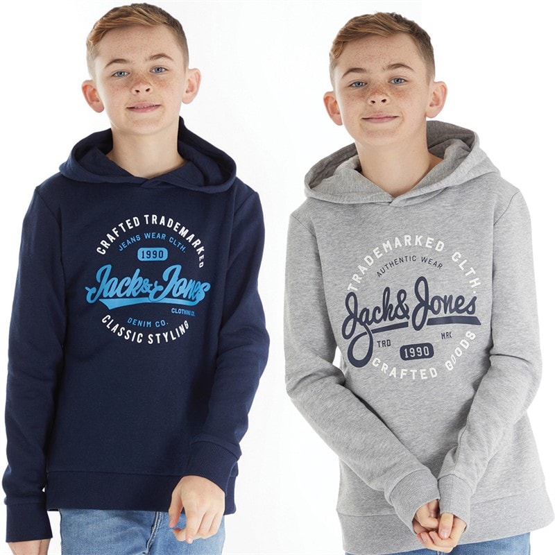 JACK & JONES Drenge Mikk To-pak Hoodies Blå Blazer/Lysegrå Melange