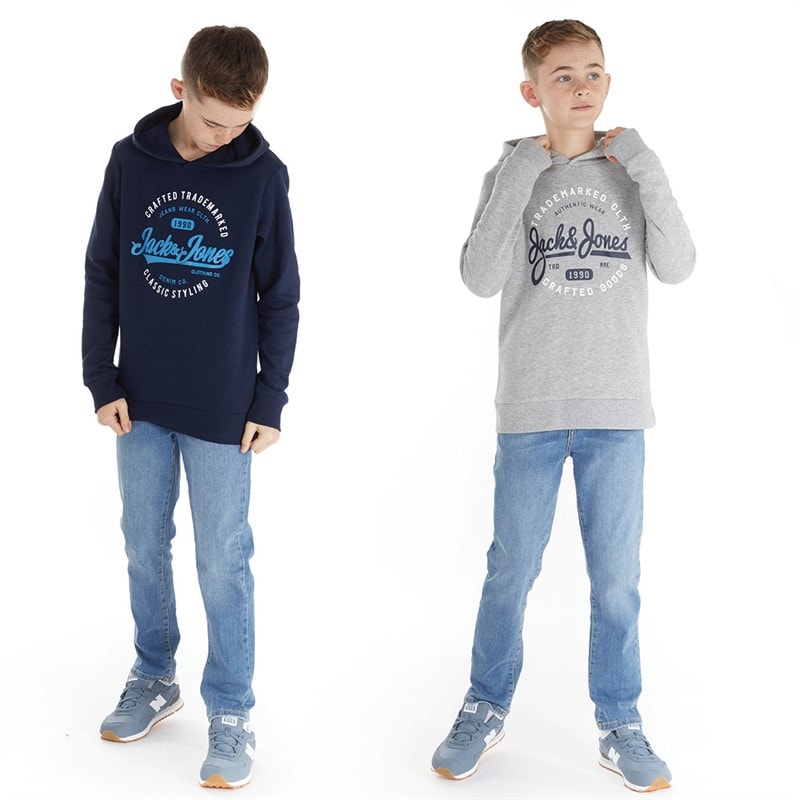 JACK & JONES Drenge Mikk To-pak Hoodies Blå Blazer/Lysegrå Melange - Billede 3