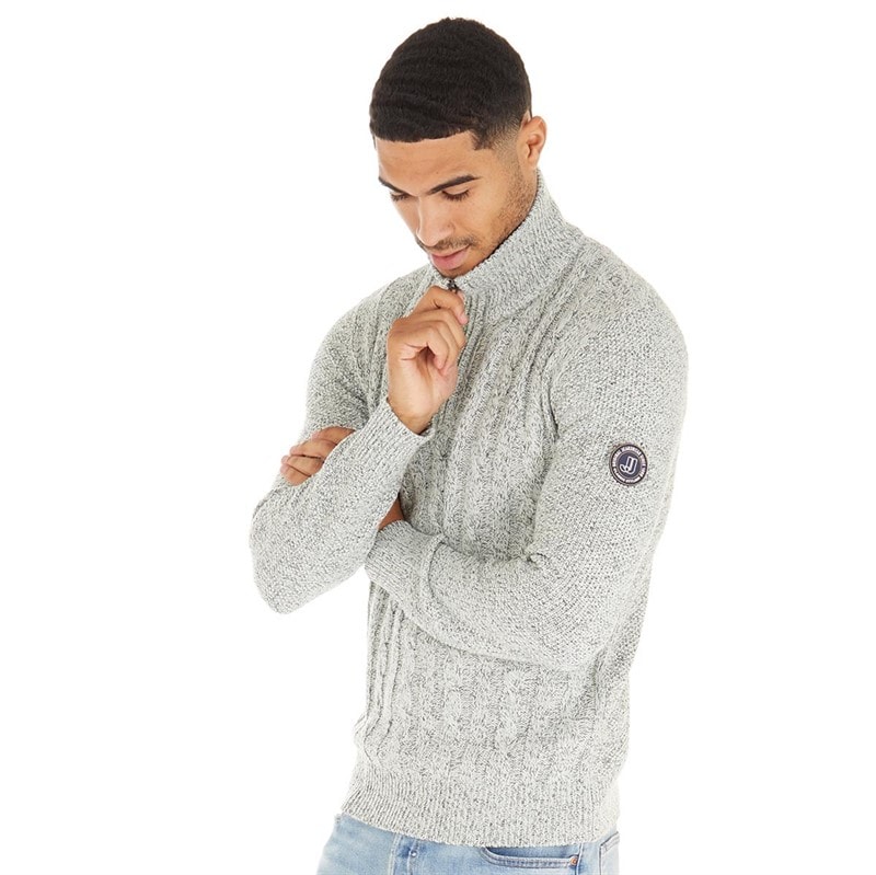 JACK & JONES Herre Shane Strikket Trøje Sølv Birke - Billede 1