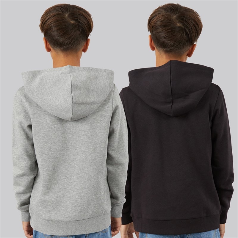 JACK & JONES Drenge Thomas To-Pak Hoodies Lysegrå Melange/Sort - Billede 2