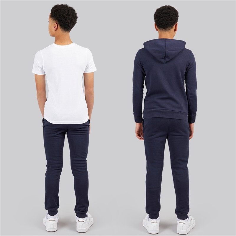 JACK & JONES Junior Jwhnew Struktur Tre Pak Træningsdragt Og T-shirt Sæt Navy Blazer - Billede 2