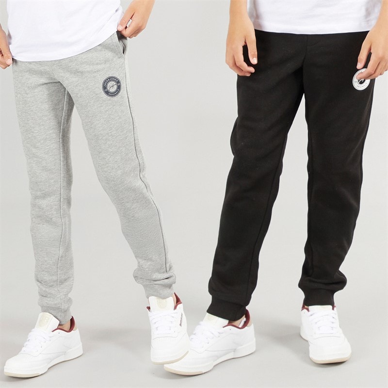 JACK & JONES Drenge Thomas Joggingbukser 2-pak Lys grå Melange/Sort