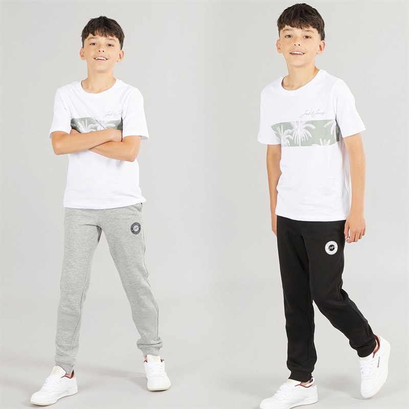 JACK & JONES Drenge Thomas Joggingbukser 2-pak Lys grå Melange/Sort - Billede 4