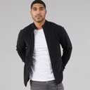 JACK & JONES Fleecejakke til Herre med lynlås, sort