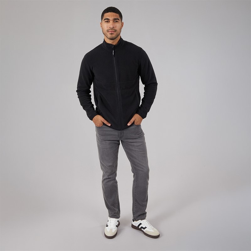 JACK & JONES Fleecejakke til Herre med lynlås, sort - Billede 4