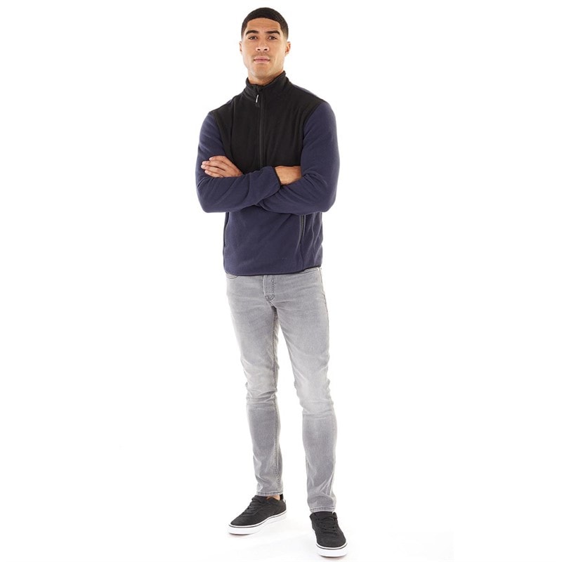 JACK & JONES Herre Blå Fleece Halvzip-Blazer med Flamme - Billede 3