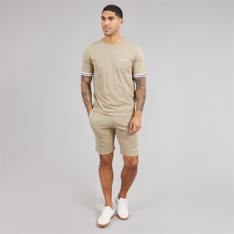 JACK & JONES Herre Jaxon T-shirt og shorts sæt Crockery - Billede 4