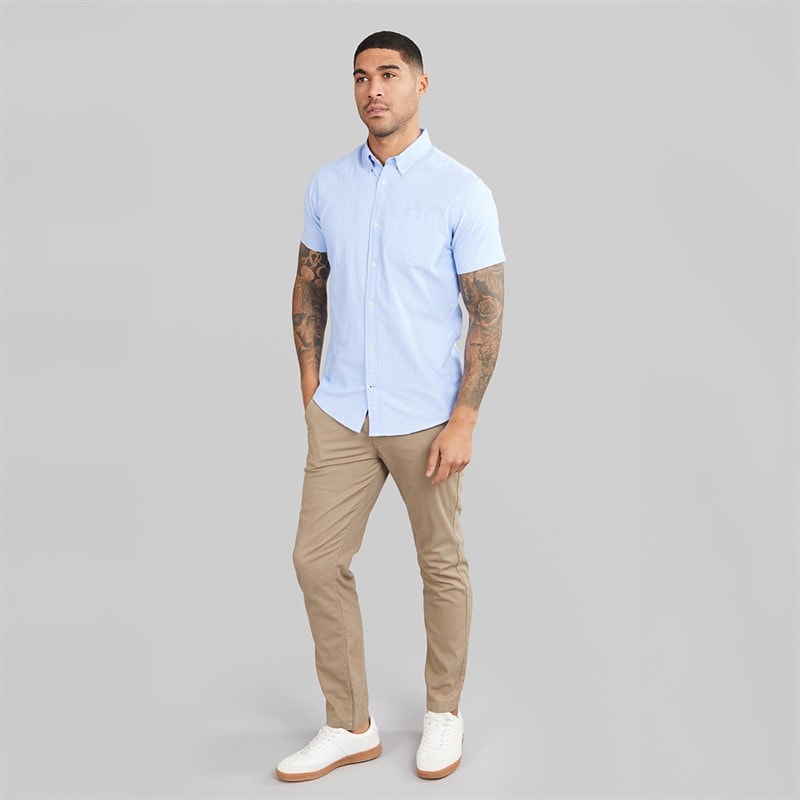 JACK & JONES Herre Klassisk Kortærmet Oxford Skjorte Kasjmir Blå - Billede 3