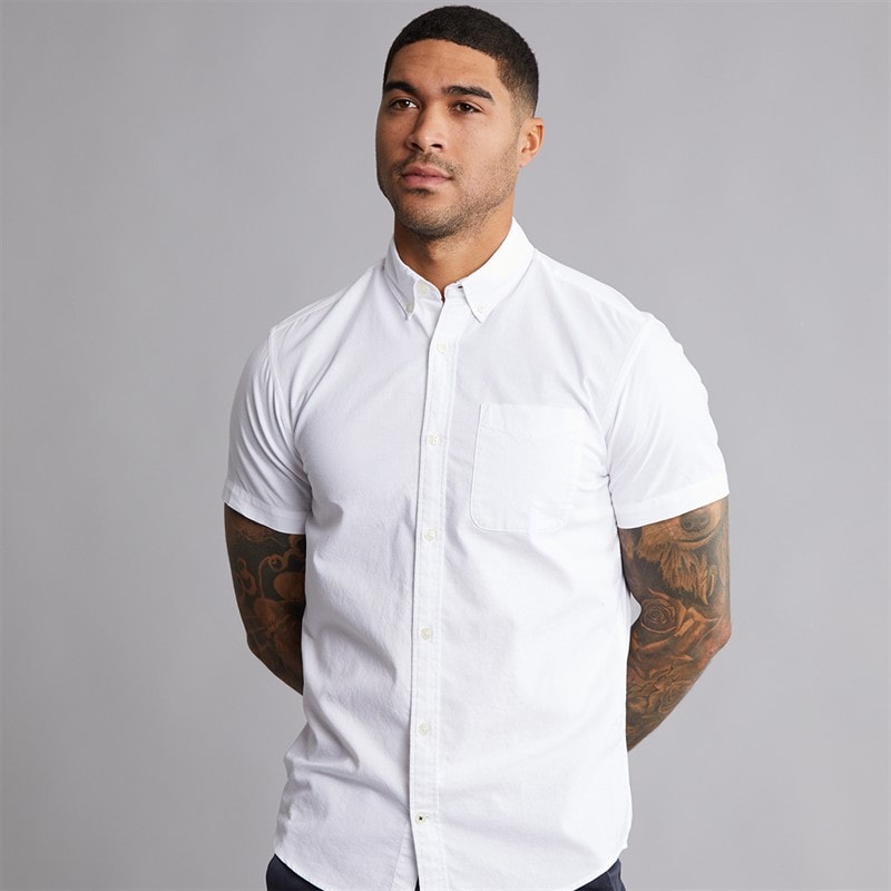 JACK & JONES Herre Classic Oxford Skjorter med korte ærmer Hvid - Billede 1