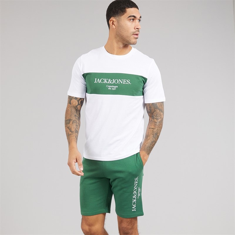JACK & JONES Herre Chester T-shirt Og Shorts Sæt Trekking Green