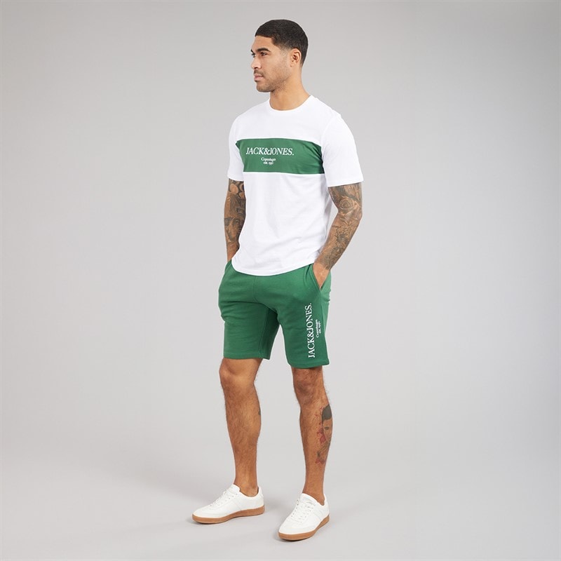 JACK & JONES Herre Chester T-shirt Og Shorts Sæt Trekking Green - Billede 4