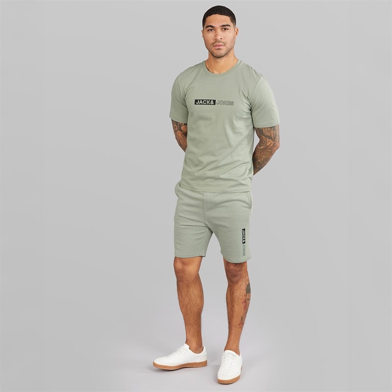 JACK & JONES Herre Neo T-shirt Og Shorts Sæt Wrought Iron - Billede 3