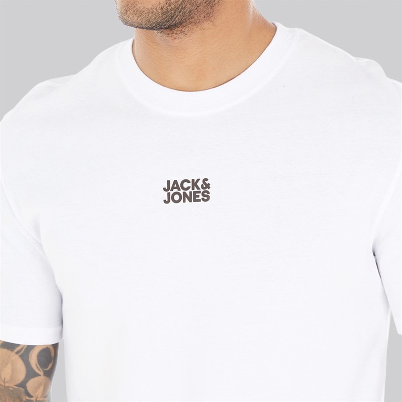 JACK & JONES Hvid T-shirt til Herre Klassisk - Billede 3
