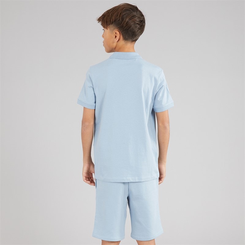 JACK & JONES Drenge Basis Lynlås T-shirt Og Shorts Sæt Ashley Blue - Billede 2