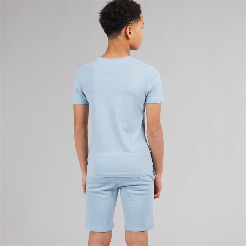 JACK & JONES Drenge Skrifttype T-shirt Og Shorts Sæt Ashley Blue - Billede 2