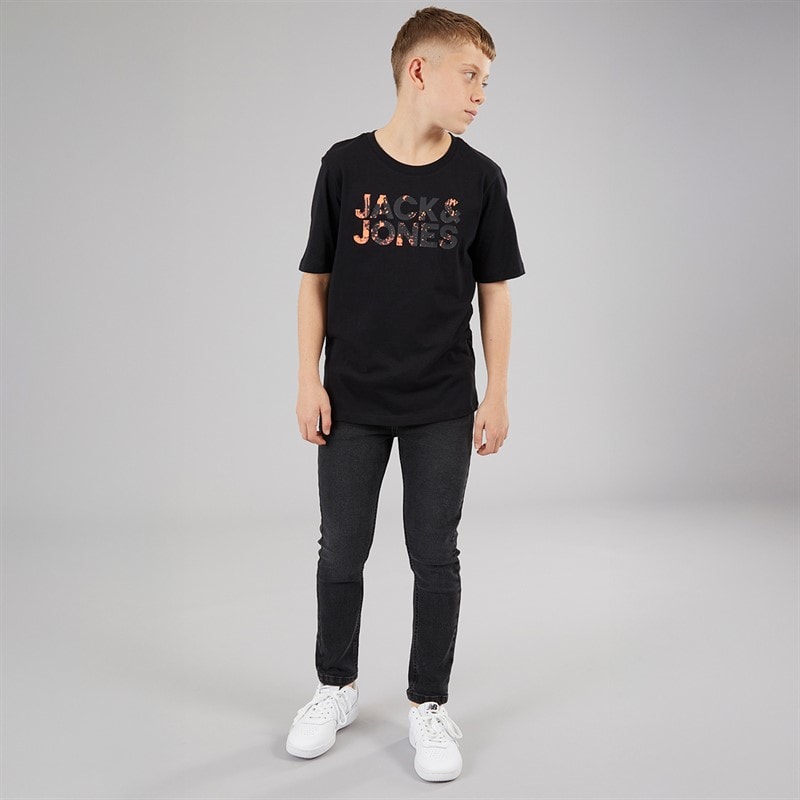 JACK & JONES Drenge Splash Corp Logo T-shirts Sort - Billede 3