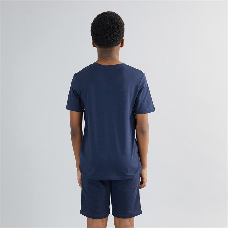 JACK & JONES Drenge Chester T-shirt Og Shorts Sæt Navy Blazer/Hvid - Billede 2
