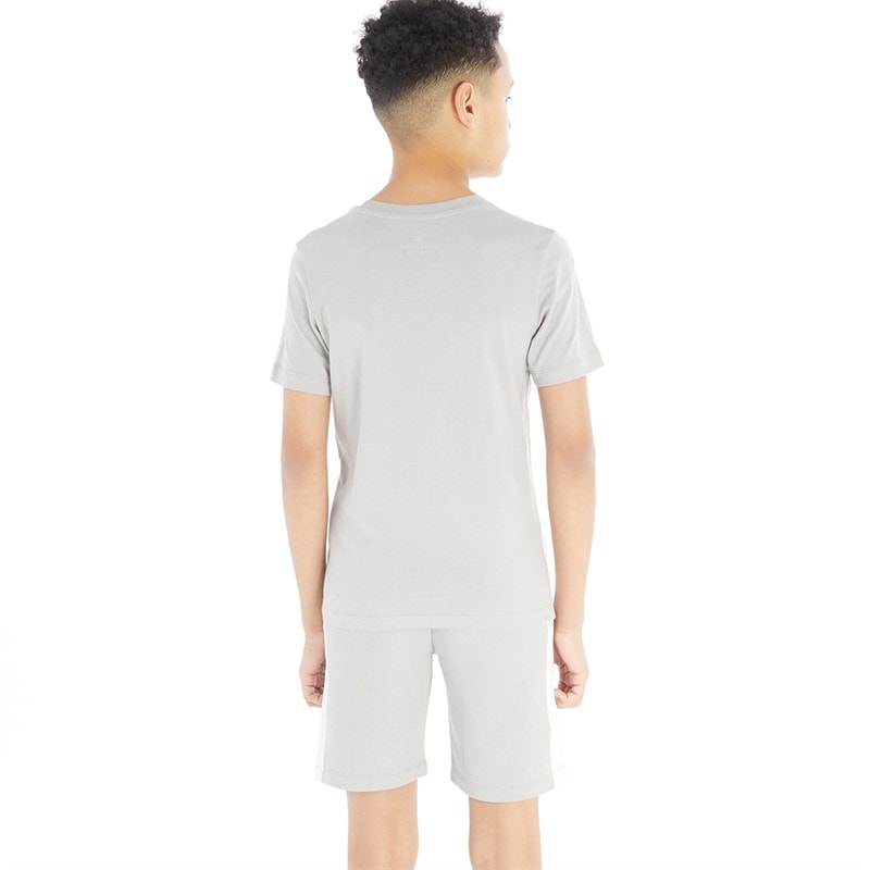 JACK & JONES Drenge blokering T-shirt og shorts sæt Alloy/Hvid - Billede 2