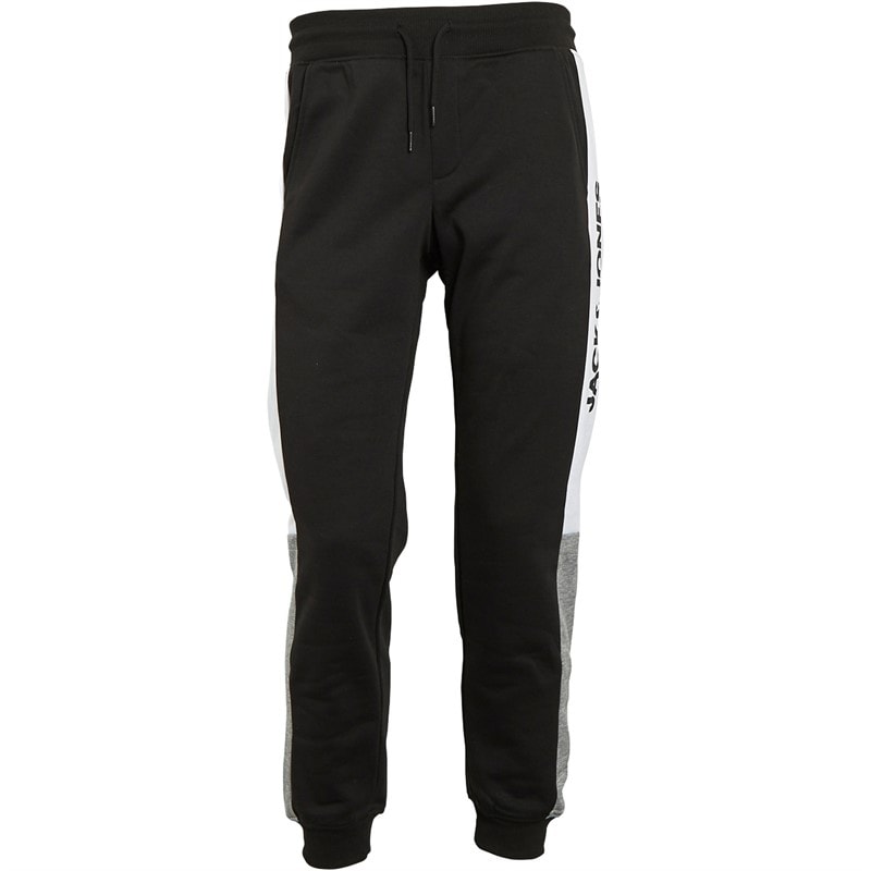 JACK & JONES Herre Logo Blocking Joggingbukser Sort - Billede 3