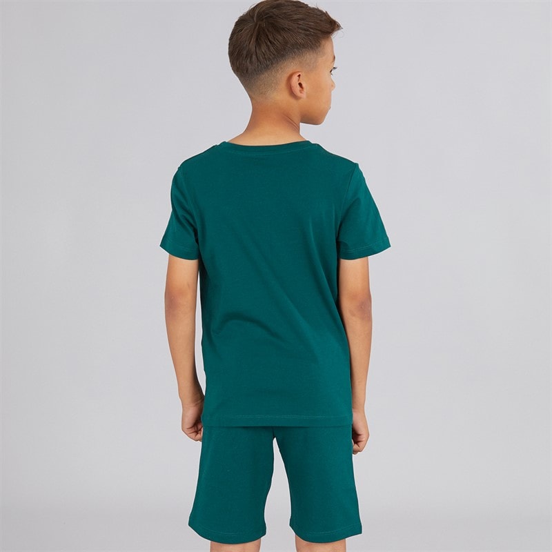 JACK & JONES Drenge Corp Trend T-shirt Og Shorts Sæt Deep Teal - Billede 2