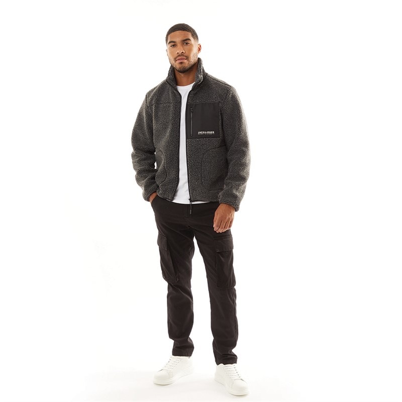JACK & JONES Herre Vesterbro Teddy Jakke Grå Melange - Billede 3