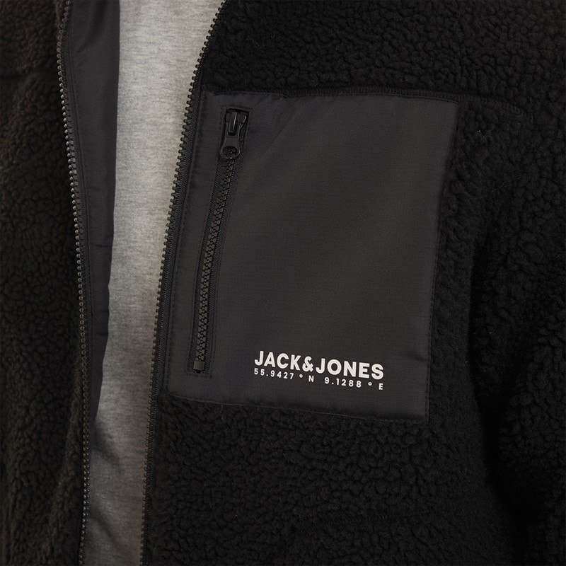 JACK & JONES Mænd Vesterbro Teddy Jakke Sort - Billede 3