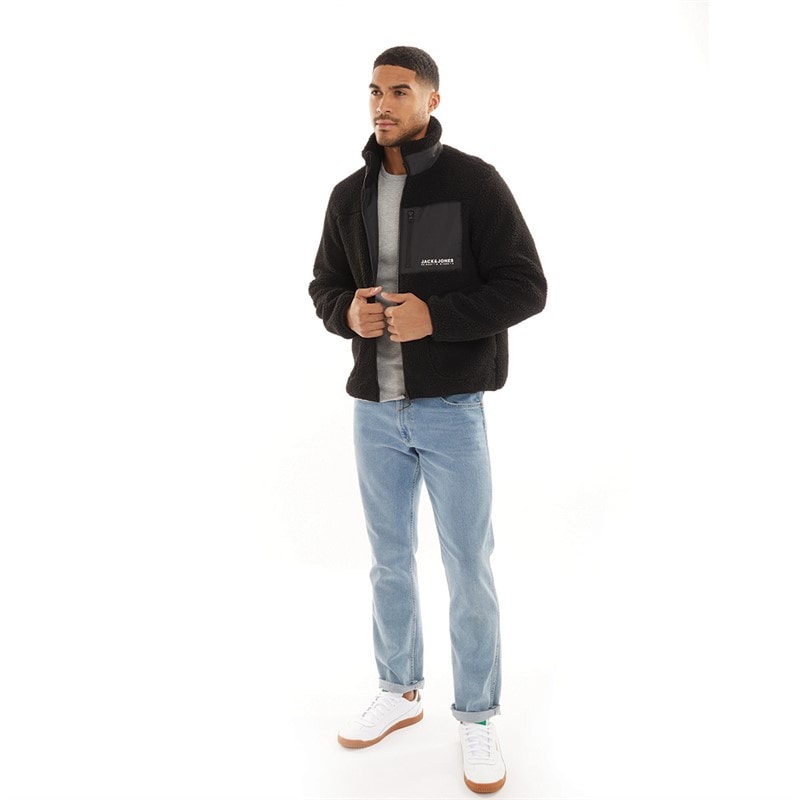 JACK & JONES Mænd Vesterbro Teddy Jakke Sort - Billede 4