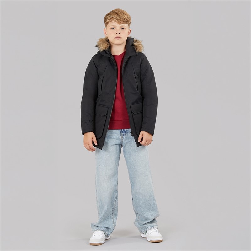 JACK & JONES Drengenes store parka med aftagelig pels Sort - Billede 3