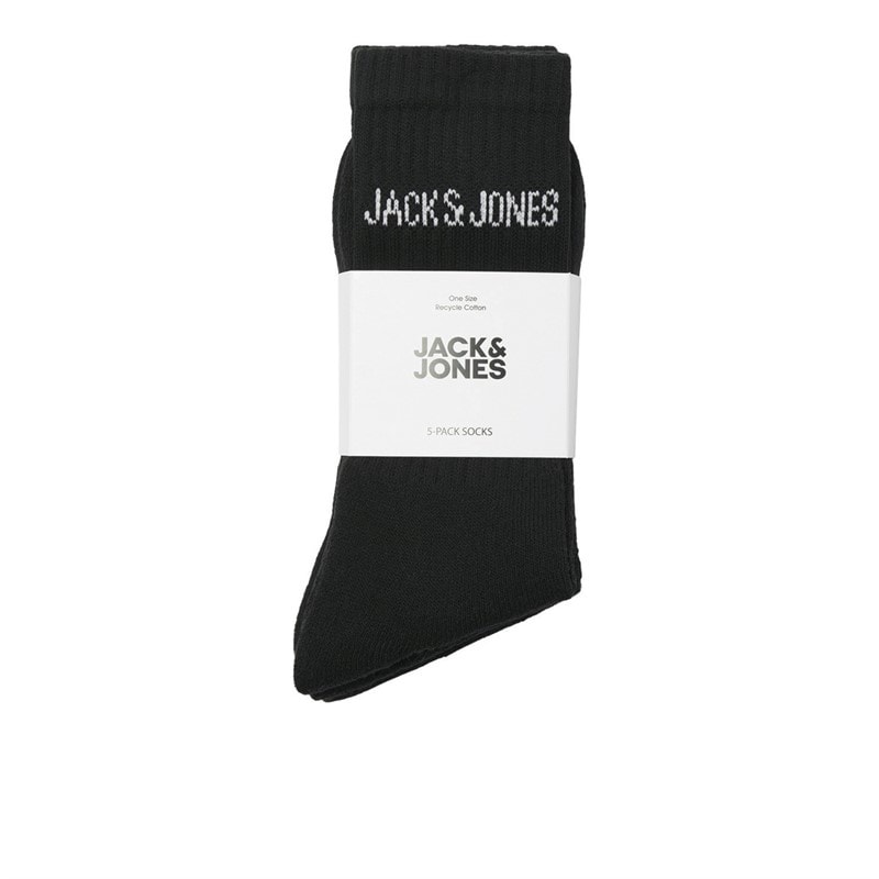 JACK & JONES Drenge Regn 5-pak Crew Sokker Sort - Billede 2